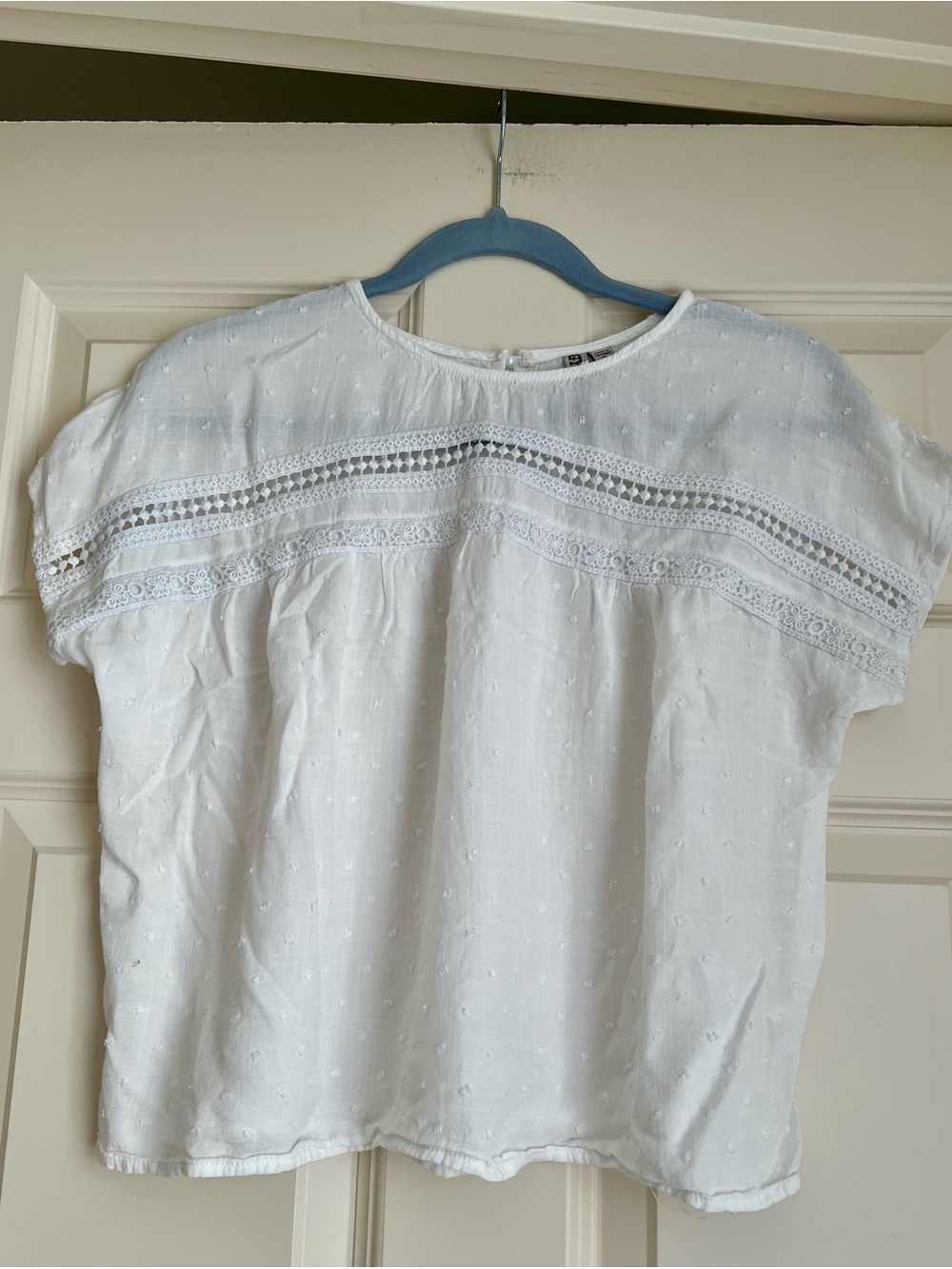 Gypsies & Moondust White Eyelet Lace Cotton Blouse S